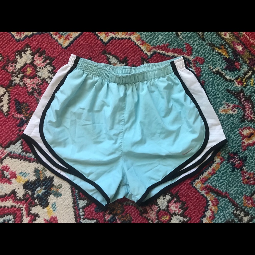 Light blue Nike running athletic shorts